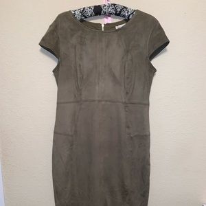 Olive green suede dress